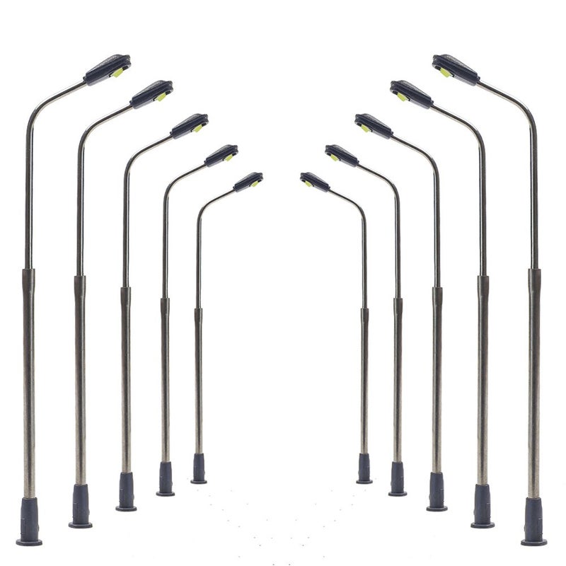 Evemodel LQS06 10pcs Model Railway Train Lamp Post Street Lights Bright White Lamps N Scale LEDs New - Image 1